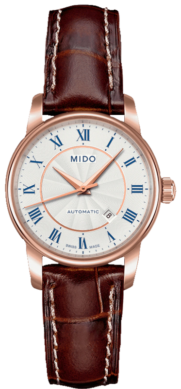 Mido Baroncelli III Automatic Silver Dial Brown Leather Strap Watch For Women - M7600.2.21.8 Buy Now By Mido