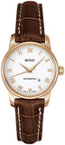 Mido Baroncelli III Automatic White Dial Brown Leather Strap Watch For Women - M7600.3.26.8 Buy Now By Mido