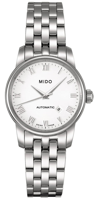 Mido Baroncelli III Automatic White Dial Silver Steel Strap Watch For Women - M7600.4.26.1 Buy Now By Mido