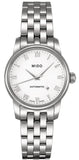 Mido Baroncelli III Automatic White Dial Silver Steel Strap Watch For Women - M7600.4.26.1 Buy Now By Mido