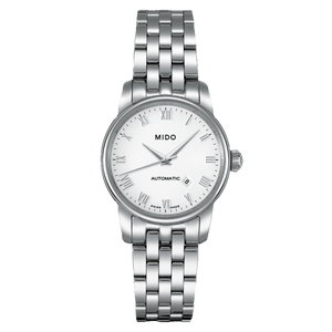 Mido Baroncelli III Automatic White Dial Silver Steel Strap Watch For Women - M7600.4.26.1 Buy Now By Mido