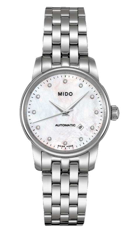 Mido Baroncelli Automatic Mother Of Pearl Dial Silver Steel Strap Watch For Women - M7600.4.69.1 Buy Now By Mido