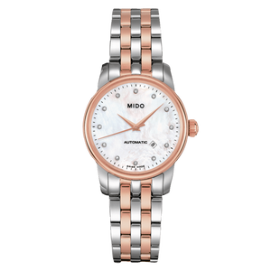 Mido Baroncelli III Automatic Mother of Pearl White Dial Two Tone Steel Strap Watch For Women - M7600.9.69.1 Buy Now By Mido