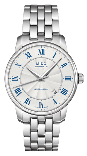 Mido Baroncelli III Automatic Silver Dial Silver Steel Strap Watch For Men - M8600.4.21.1 Buy Now By Mido