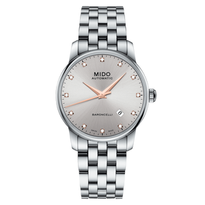 Mido Baroncelli III Automatic Silver Dial Silver Steel Strap Watch For Men - M8600.4.67.1 Buy Now By Mido