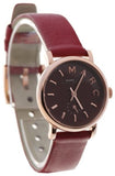 Marc Jacobs Baker Maroon Dial Maroon Leather Strap Watch for Women - MBM1271 Buy Now By Marc Jacobs