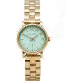 Marc Jacobs Baker Mint Green Dial Gold Steel Strap Watch for Women - MBM3284 Buy Now By Marc Jacobs