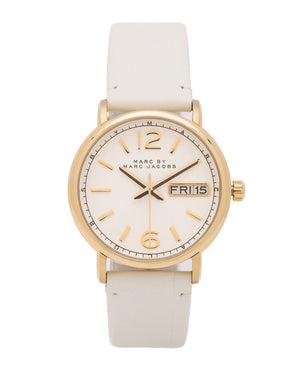 Marc Jacobs Fergus White Dial White Leather Strap Watch for Women - MBM8653 Buy Now By Marc Jacobs