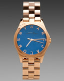 Marc Jacobs Henry Blue Dial Rose Gold Steel Strap Watch for Women - MBM3213 Buy Now By Marc Jacobs