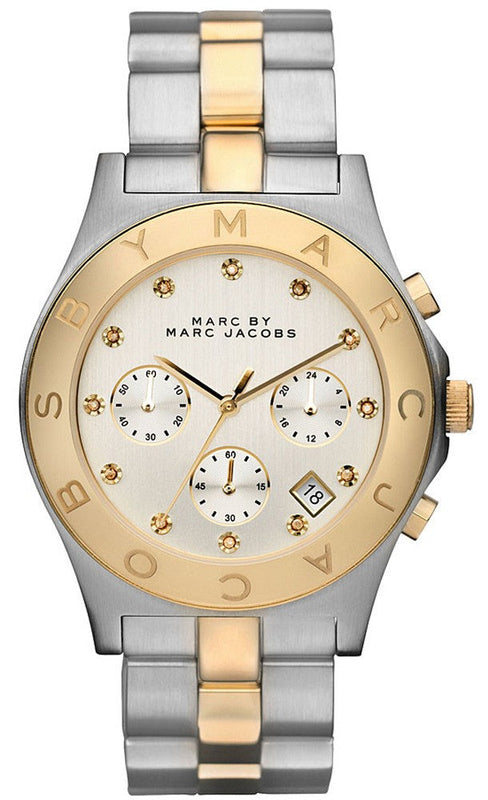 Marc Jacobs Blade Chronograph Silver Dial Two Tone Steel Strap Watch for Women - MBM3177 Buy Now By Marc Jacobs