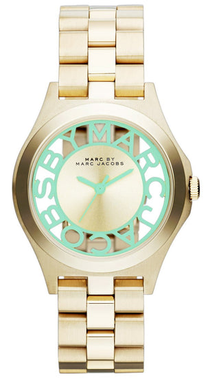Marc Jacobs Henry Gold Dial Gold Steel Strap Watch for Women - MBM3295 Buy Now By Marc Jacobs