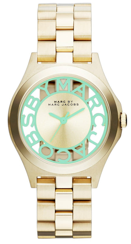 Marc Jacobs Henry Gold Dial Gold Steel Strap Watch for Women - MBM3295 Buy Now By Marc Jacobs