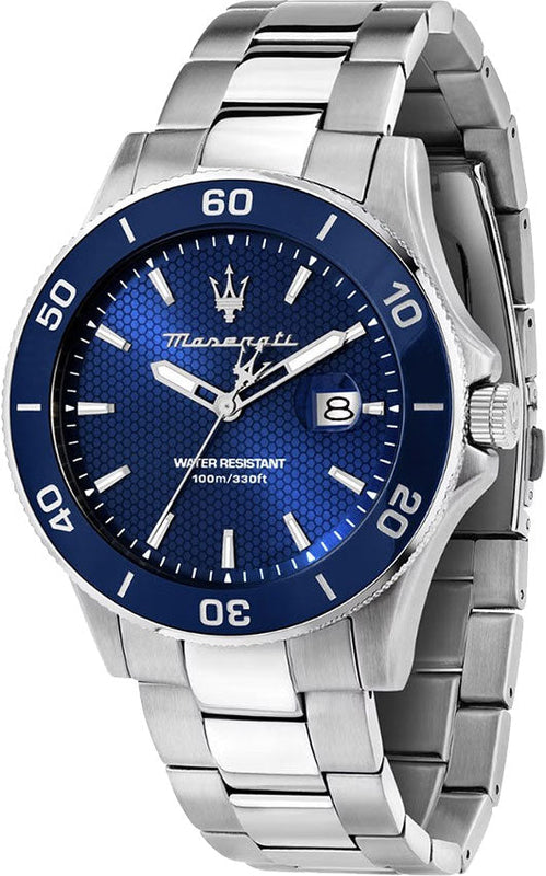 Maserati Competizione Quartz Blue Dial Silver Steel Strap Watch For Men - R8853100036 Buy Now By Maserati