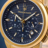 Maserati Successo Chronograph Blue Dial Gold Steel Strap Watch For Men - R8873621021 Buy Now By Maserati