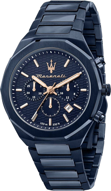 Maserati Stile Chronograph Blue Dial Blue Steel Strap Watch For Men - R8873642008 Buy Now By Maserati
