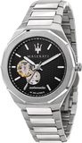 Maserati Stile Skeleton Automatic Black Dial Silver Steel Strap Watch For Men - R8823142002 Buy Now By Maserati