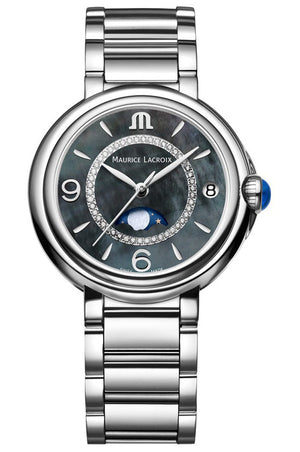 Maurice Lacroix Fiaba Moonphase Blue Dial Silver Steel Strap Watch for Women - FA1084-SS002-420-1 Buy Now By Maurice Lacroix