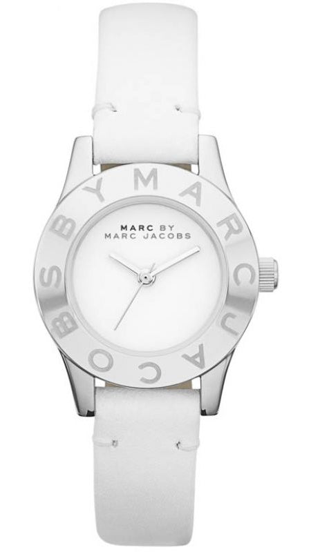 Marc Jacobs Mini Blade White Dial White Leather Strap Watch for Women - MBM1206 Buy Now By Marc Jacobs