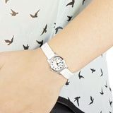 Marc Jacobs Henry Dinky White Dial White Leather Strap Watch for Women - MBM1234 Buy Now By Marc Jacobs