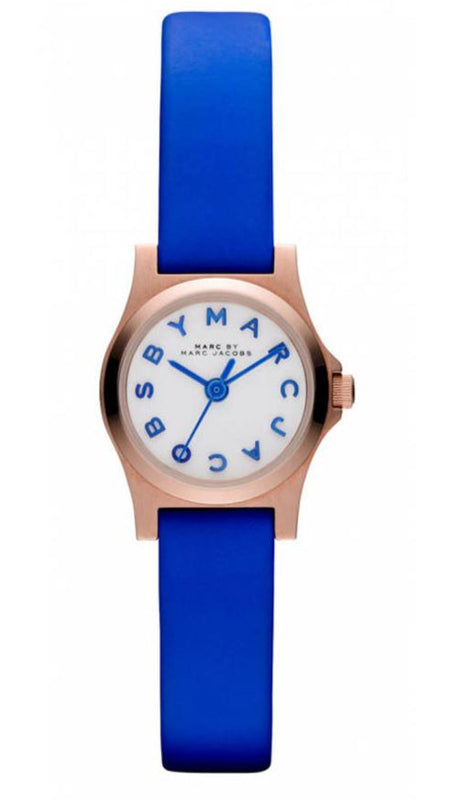 Marc Jacobs Henry White Dial Blue Leather Strap Watch for Women - MBM1238 Buy Now By Marc Jacobs