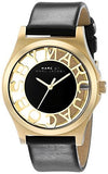 Marc Jacobs Henry Skeleton Black Dial Black Leather Strap Watch for Women - MBM1246 Buy Now By Marc Jacobs