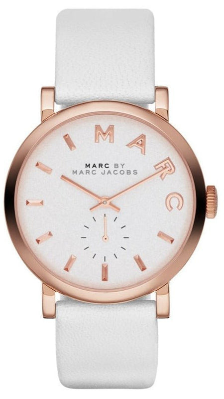 Marc Jacobs Baker White Dial White Leather Strap Watch for Women - MBM1283 Buy Now By Marc Jacobs