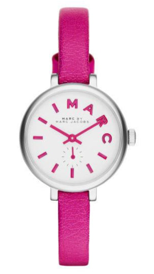 Marc Jacobs Sally White Dial Pink Leather Strap Watch for Women - MBM1353 Buy Now By Marc Jacobs