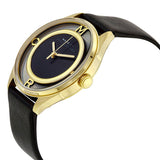 Marc Jacobs Tether Black Dial Black Leather Strap Watch for Women - MBM1376 Buy Now By Marc Jacobs