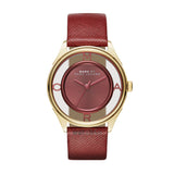 Marc Jacobs Tether Transparent Red Dial Red Leather Strap Watch for Women - MBM1377 Buy Now By Marc Jacobs