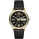 Marc Jacobs Fergus Black Dial Black Leather Strap Watch for Women - MBM8651 Buy Now By Marc Jacobs
