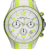 Marc Jacobs Rock Chronograph White Dial White & Green Silicone Strap Watch for Women - MBM2592 Buy Now By Marc Jacobs