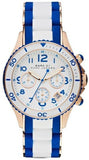 Marc Jacobs Rock Chronograph White Dial Two Tone Silicone Strap Watch for Women - MBM2594