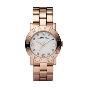Marc Jacobs Amy White Dial Rose Gold Steel Strap Watch for Women - MBM3077 Buy Now By Marc Jacobs