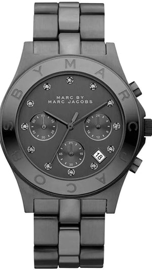 Marc Jacobs Blade Chronograph Black Dial Black Steel Strap Watch for Women - MBM3103 Buy Now By Marc Jacobs