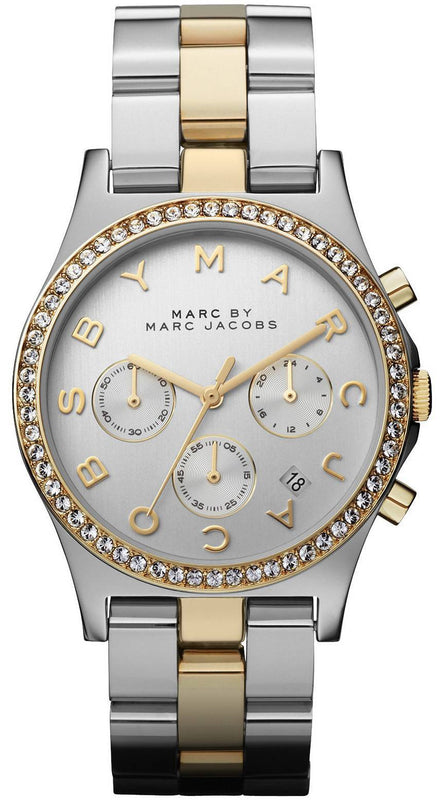 Marc Jacobs Henry Chronograph Silver Dial Two Tone Steel Strap Watch for Women - MBM3197 Buy Now By Marc Jacobs