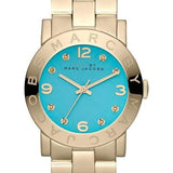 Marc Jacobs Amy Blue Dial Gold Steel Strap Watch for Women - MBM3220 Buy Now By Marc Jacobs