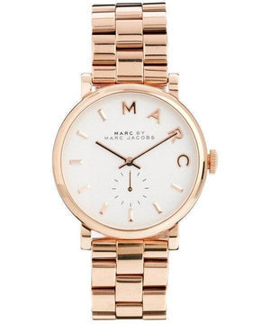 Marc Jacobs Baker White Dial Rose Gold Steel Strap Watch for Women - MBM3244 Buy Now By Marc Jacobs