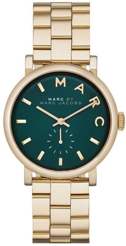 Marc Jacobs Baker Green Dial Gold Steel Strap Watch for Women - MBM3245 Buy Now By Marc Jacobs