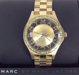 Marc Jacobs Henry Transparent Gold Dial Gold Steel Strap Watch for Women - MBM3338 Buy Now By Marc Jacobs