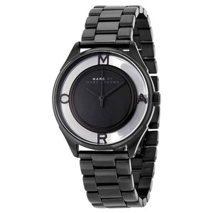 Marc Jacobs Tether Transparent Black Dial Black Steel Strap Watch for Women - MBM3419 Buy Now By Marc Jacobs
