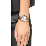 Marc Jacobs Tether Transparent White Dial Two Tone Steel Strap Watch for Women - MBM3436 Buy Now By Marc Jacobs