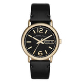 Marc Jacobs Fergus Black Dial Black Leather Strap Watch for Women - MBM8651 Buy Now By Marc Jacobs