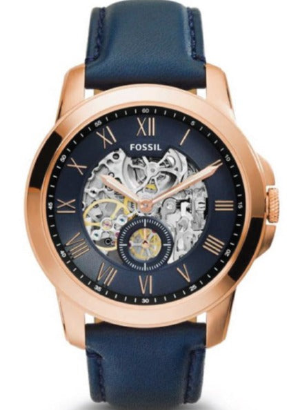 Fossil Grant Mechanical Blue Dial Blue Leather Strap Watch for Men - ME3054 Buy Now By Fossil