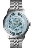 Fossil Townsman Automatic Skeleton Blue Dial Silver Steel Strap Watch for Men - ME3073 Buy Now By Fossil