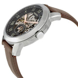 Fossil Grant Automatic Skeleton Black Dial Brown Leather Strap Watch for Men - ME3100 Buy Now By Fossil