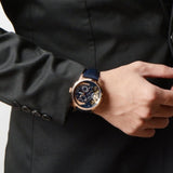 Fossil Townsman Twist Skeleton Blue Dial Blue Leather Strap Watch for Men - ME1138 Buy Now By Fossil