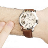 Fossil Grant Twist Multi-Function White Dial Brown Leather Strap Watch for Men - ME1144 Buy Now By Fossil