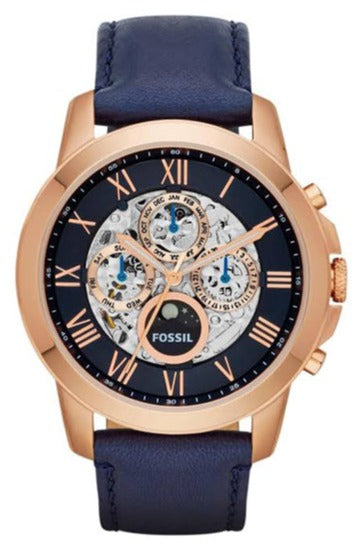 Fossil Grant Automatic Blue Dial Blue Leather Strap Watch for Men - ME3029 Buy Now By Fossil