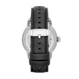 Fossil Townsman Automatic Skeleton Silver Dial Black Leather Strap Watch for Men - ME3041 Buy Now By Fossil