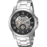 Fossil Grant Skeleton Black Dial Silver Steel Strap Watch for Men - ME3055 Buy Now By Fossil